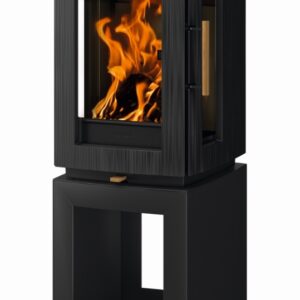 Piec żeliwny GLOW - stojak na&nbsp;drewno