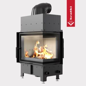 Kominek powietrzny stalowy KRATKI FLOKI S 8 kW Ø 160 PRAWY