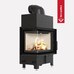 Kominek powietrzny stalowy KRATKI FLOKI S 8 kW Ø 160 LEWY